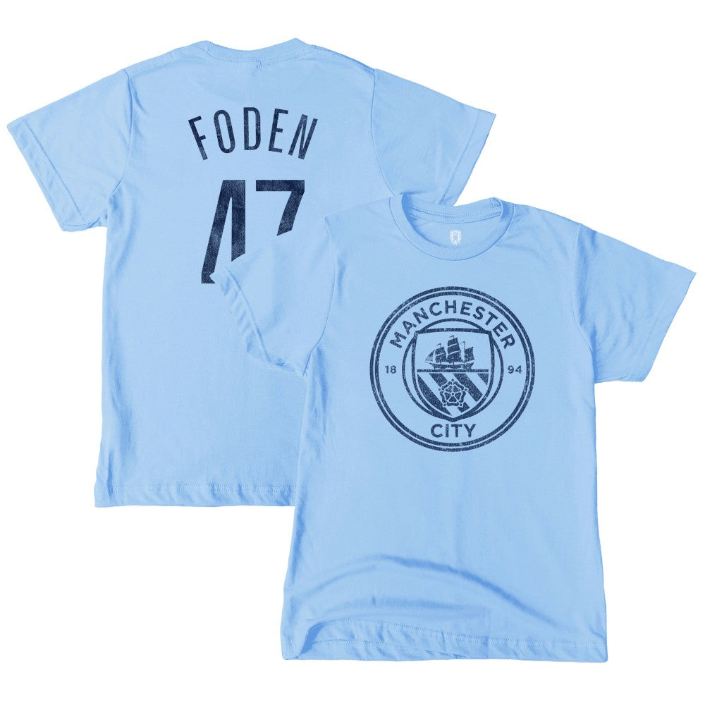 Phil Foden Manchester City 1863FC Youth Player T-Shirt Discount - Sky Blue