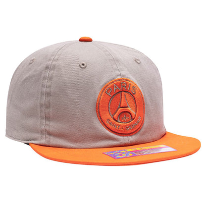 Paris Saint-Germain Fan Ink Wander Snapback Hat on sale - Tan/Orange