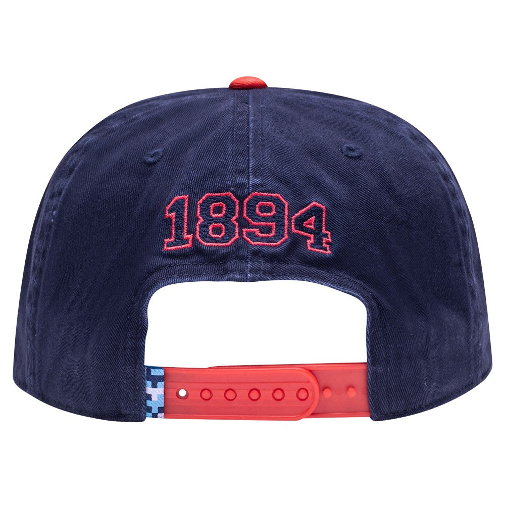 Manchester City Fan Ink Wander Snapback Hat Discount - Navy/Red
