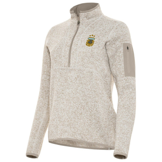 Argentina National Team Antigua Women's Fortune Half-Zip Pullover Jacket for sale - Cream