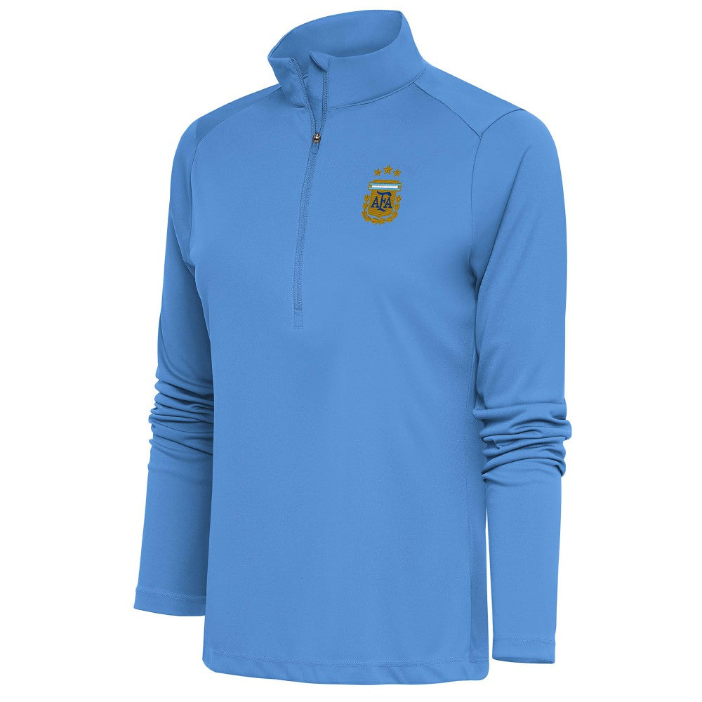 Argentina National Team Antigua Women's Tribute Half-Zip Pullover Top for sale - Powder Blue