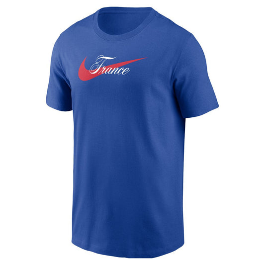 France National Team  Team Wordmark Swoosh Core T-Shirt for sale - Royal