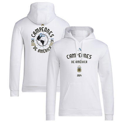 Argentina National Team 2024 Copa America Champions Pullover Hoodie for sale - White