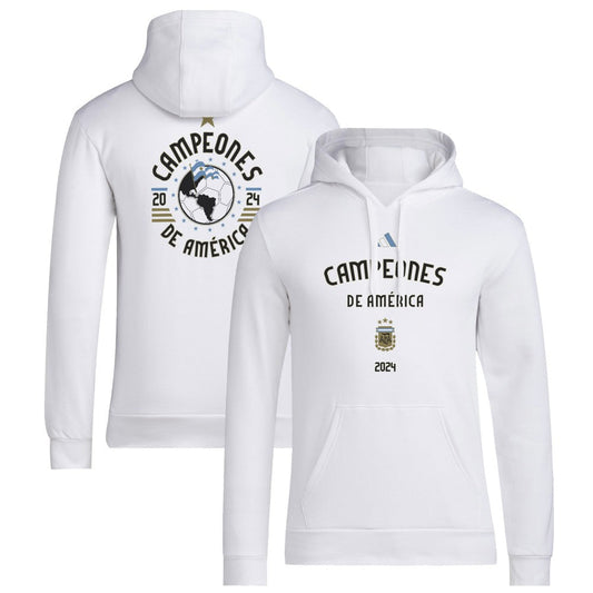 Argentina National Team 2024 Copa America Champions Pullover Hoodie for sale - White
