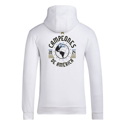Argentina National Team 2024 Copa America Champions Pullover Hoodie for sale - White