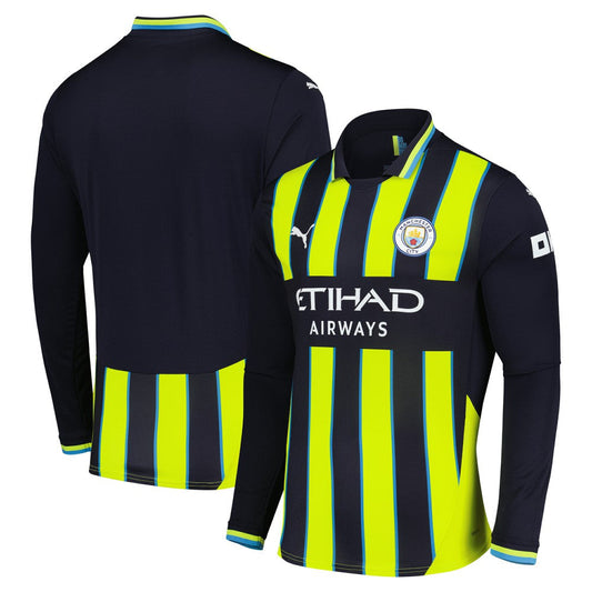Manchester City 2024/25 Away Replica Long Sleeve Jersey Discount - Navy