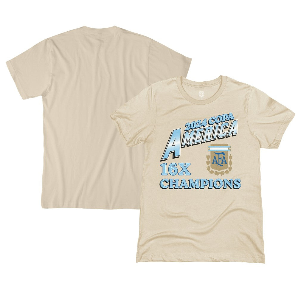 Argentina National Team 1863FC 16-Time Copa America Champions T-Shirt for sale - Cream
