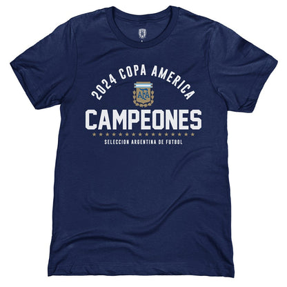 Argentina National Team 1863FC 2024 Copa America Champions T-Shirt for sale - Navy