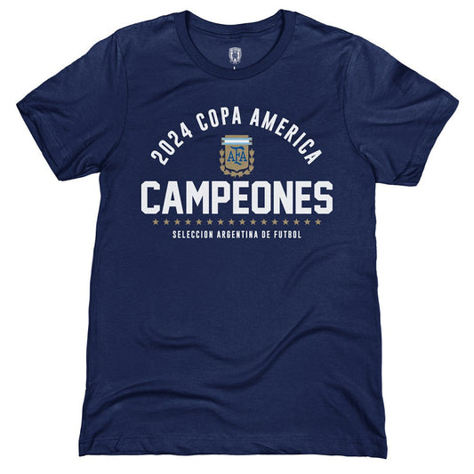 Argentina National Team 1863FC 2024 Copa America Champions T-Shirt for sale - Navy