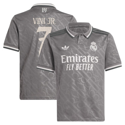 Vini Jr. Real Madrid Originals Youth 2024/25 Third Replica Player Jersey Discount - Charcoal