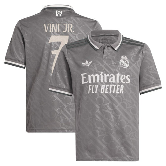 Vini Jr. Real Madrid Originals Youth 2024/25 Third Replica Player Jersey Discount - Charcoal