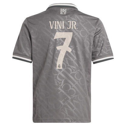 Vini Jr. Real Madrid Originals Youth 2024/25 Third Replica Player Jersey Discount - Charcoal