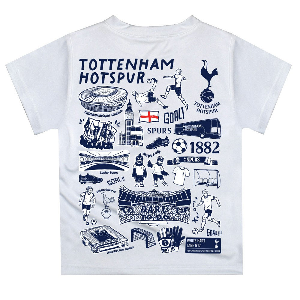 Tottenham Hotspur Vive La Fete Toddler Impressions Artwork T-Shirt Sale - White