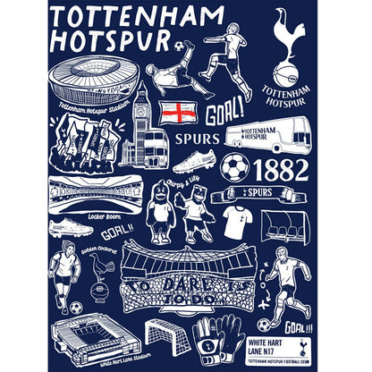 Tottenham Hotspur Vive La Fete Youth Impressions Artwork T-Shirt Sale - Navy