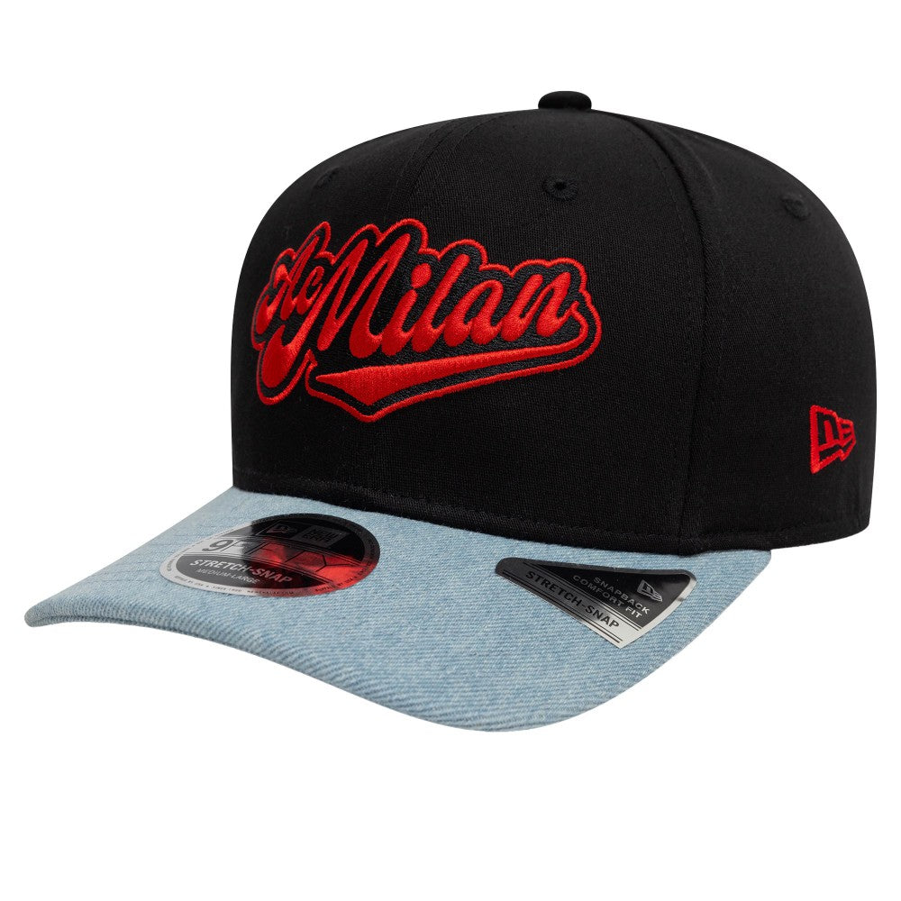 AC Milan New Era 9FIFTY Stretch-Snap Adjustable Hat on sale - Black/Denim