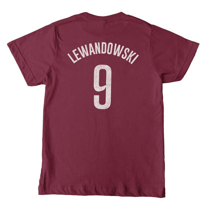 Robert Lewandowski Barcelona 1863FC  Youth Player T-Shirt on sale - Maroon
