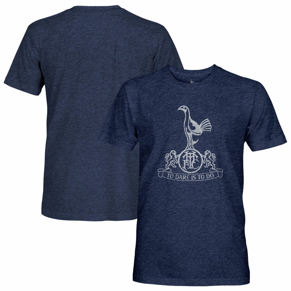 Tottenham Hotspur 1863FC Retro Mono Badge Vintage Tri-Blend T-Shirt Sale - Navy