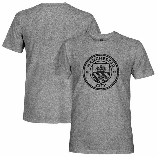 Manchester City 1863FC Mono Badge Retro Tri-Blend T-Shirt Discount - Heather Gray