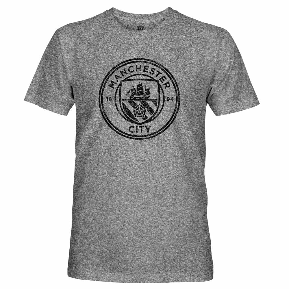 Manchester City 1863FC Mono Badge Retro Tri-Blend T-Shirt Discount - Heather Gray