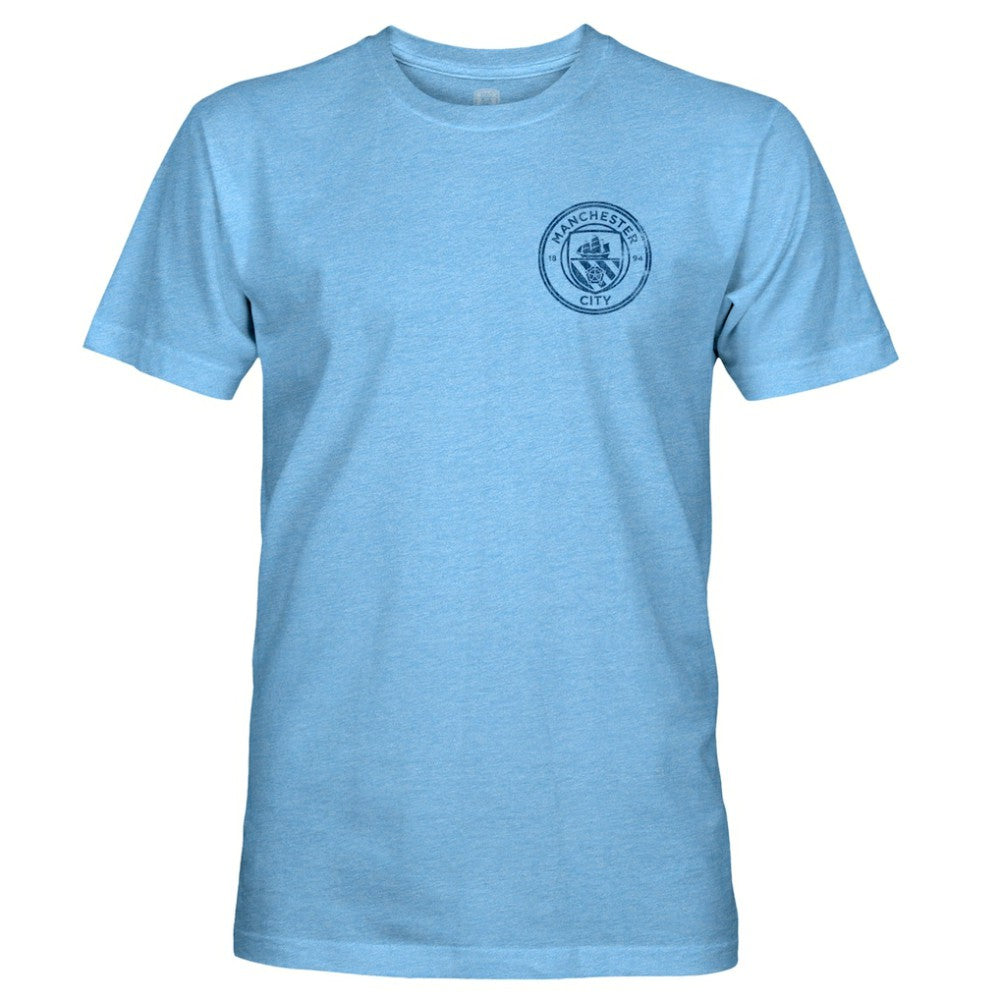 Manchester City 1863FC Mono Badge Retro Tri-Blend T-Shirt Discount - Sky Blue