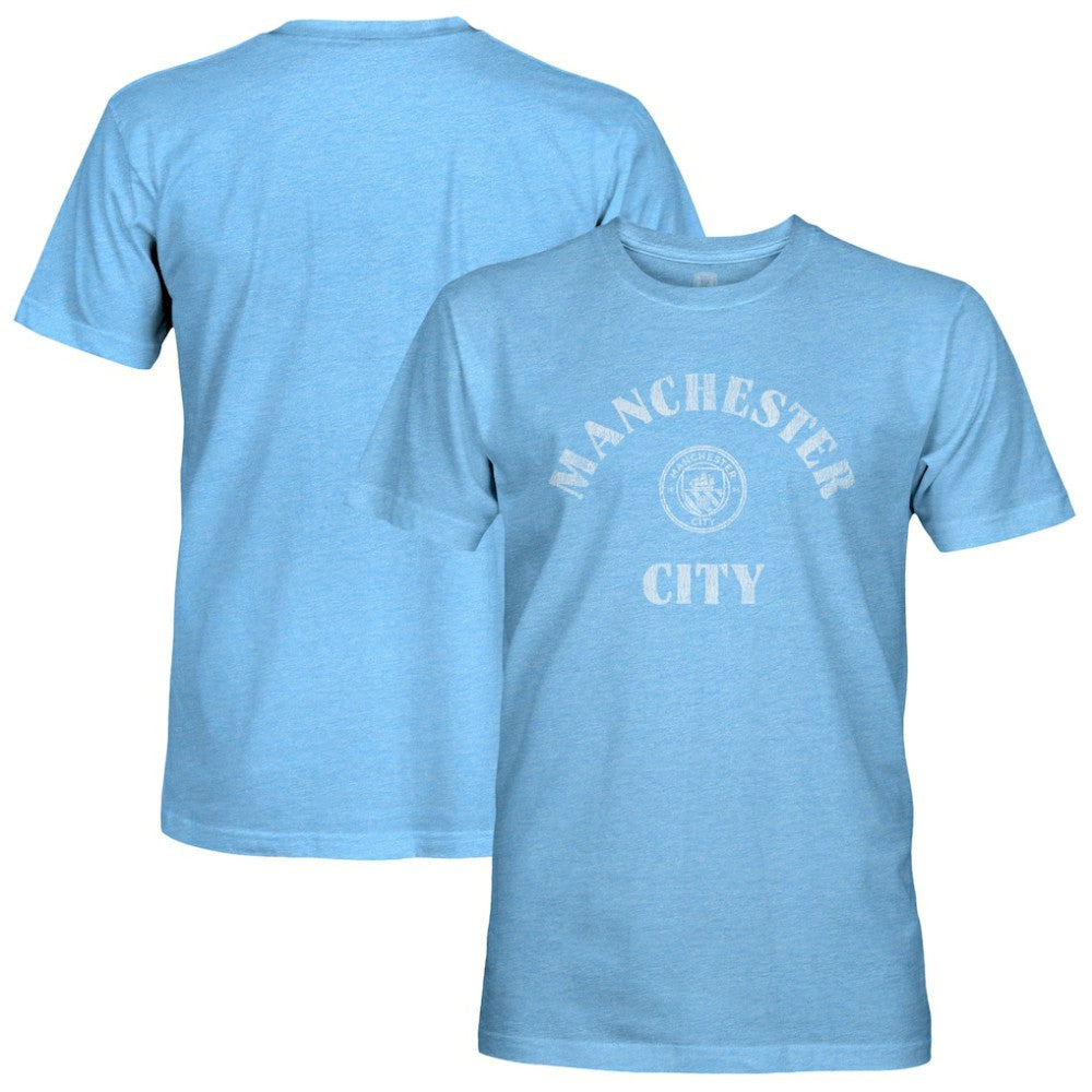 Manchester City 1863FC Team Arch Retro Tri-Blend T-Shirt Discount - Sky Blue