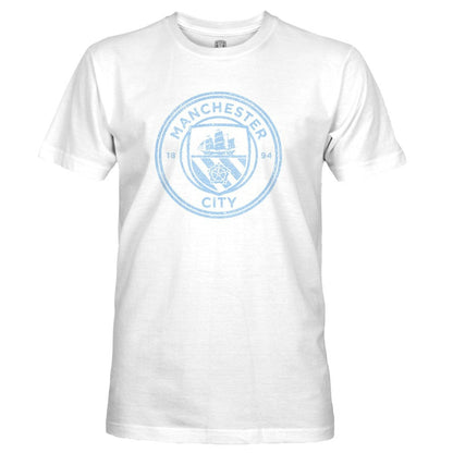 Manchester City 1863FC Mono Badge T-Shirt Discount - White