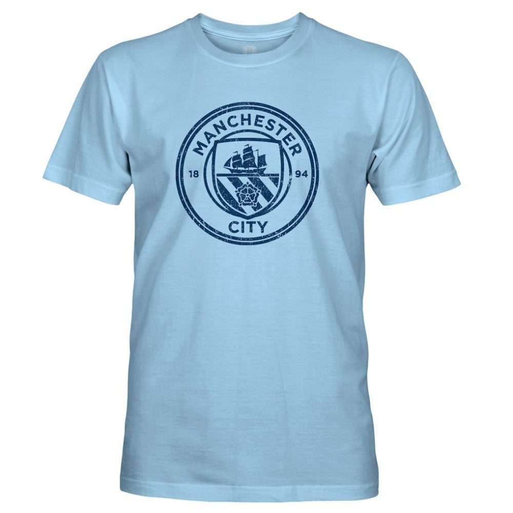 Manchester City 1863FC Mono Badge T-Shirt Discount - Sky Blue