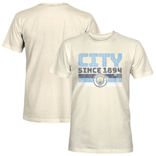 Manchester City 1863FC Retro Stripes T-Shirt Discount - Tan