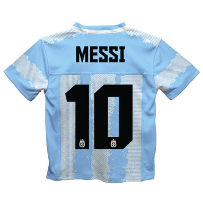 Lionel Messi Argentina National Team Vive La Fete Youth Painted Stripes Football Jersey for sale - Light Blue