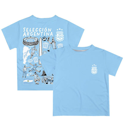Argentina National Team Vive La Fete Youth Impressions Artwork T-Shirt for sale - Light Blue