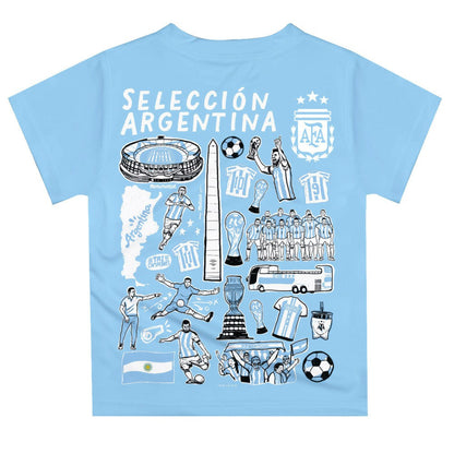 Argentina National Team Vive La Fete Youth Impressions Artwork T-Shirt for sale - Light Blue