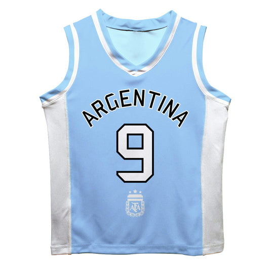 Julián Álvarez Argentina National Team Vive La Fete  Mesh Basketball Jersey for sale - Light Blue