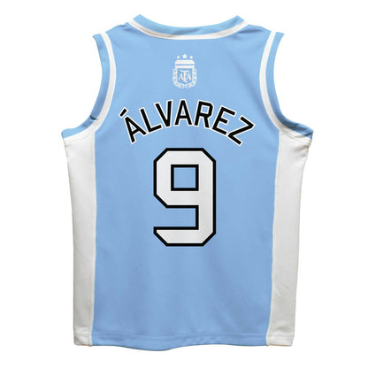 Julián Álvarez Argentina National Team Vive La Fete  Mesh Basketball Jersey for sale - Light Blue