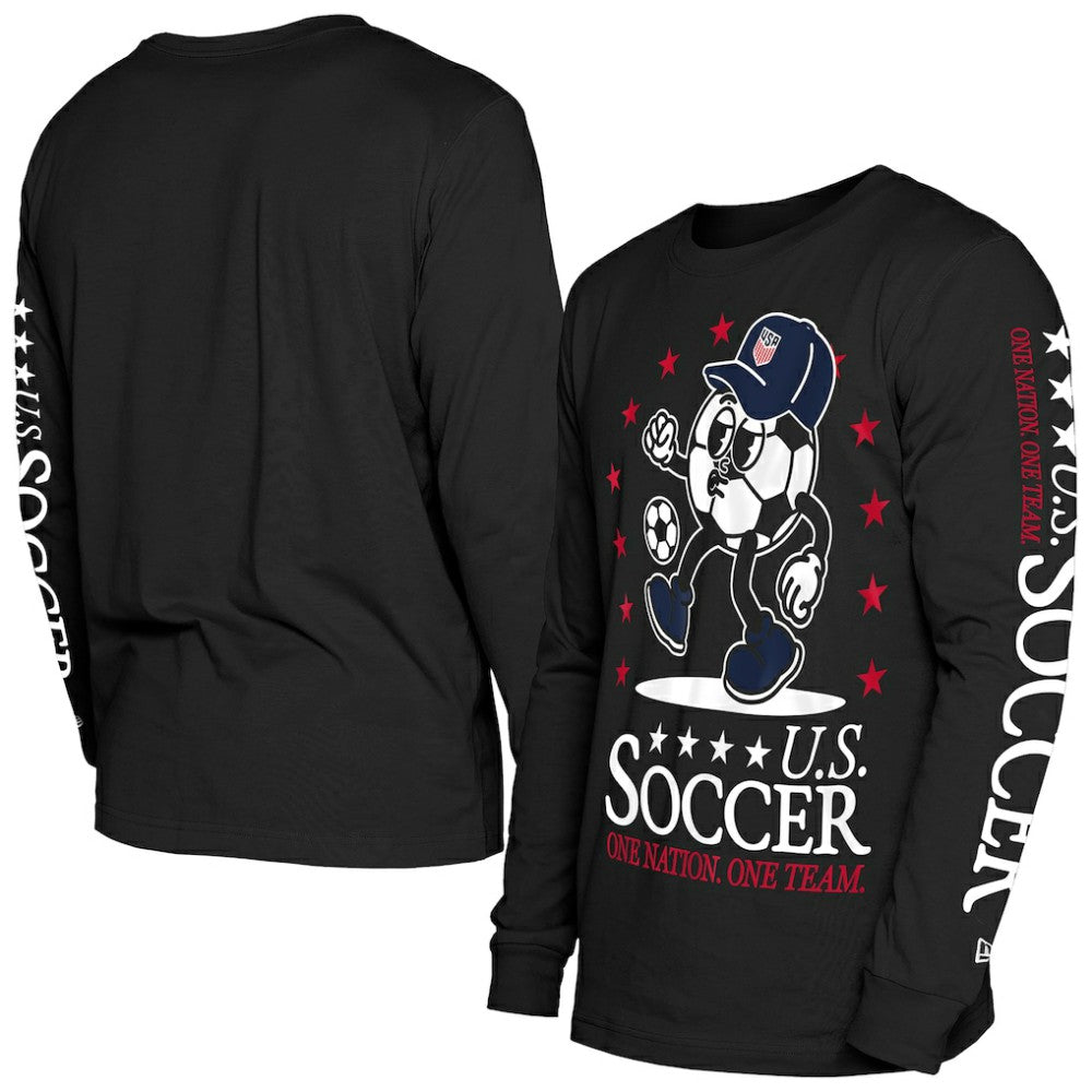 USMNT New Era Old School Sport Long Sleeve T-Shirt for sale - Black