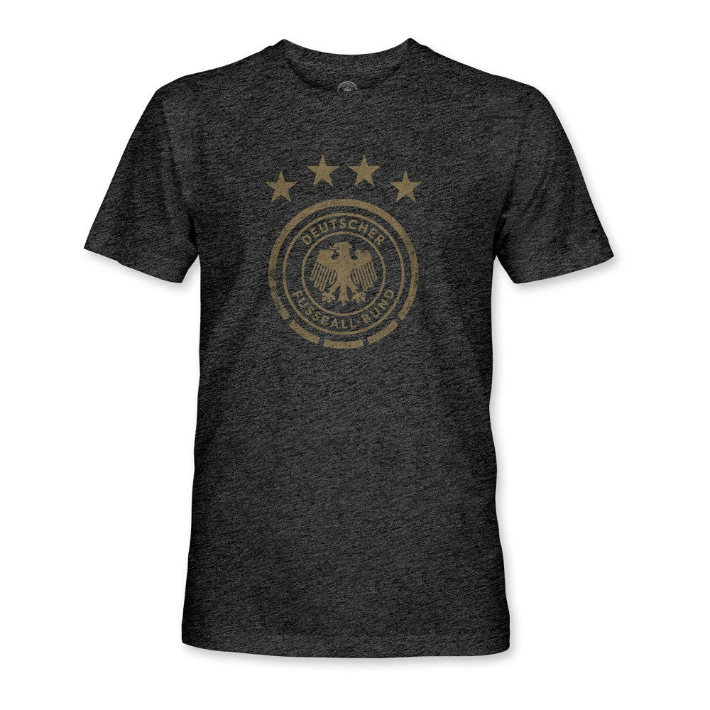 Germany National Team 1863FC Mono Badge Vintage Tri-Blend T-Shirt for sale - Heather Black