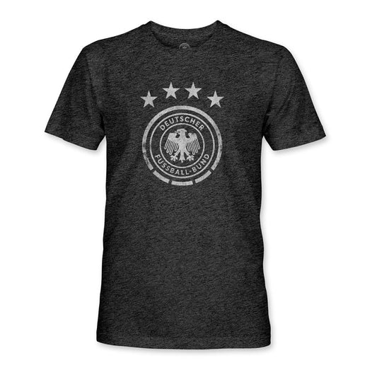 Germany National Team 1863FC Mono Badge Vintage Tri-Blend T-Shirt for sale - Heather Black