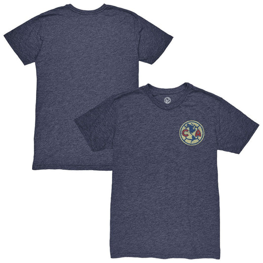 Club America 1863FC Left Color Badge Vintage Tri-Blend T-Shirt Discount - Navy