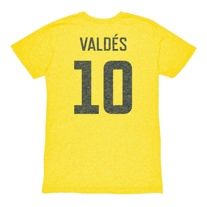 Diego Valdés Club America 1863FC Vintage Player Name & Number Tri-blend T-Shirt Discount - Yellow