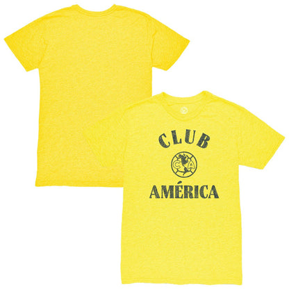Club America 1863FC Team Arch Vintage Tri-Blend T-Shirt Discount - Yellow