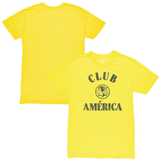 Club America 1863FC Team Arch Vintage Tri-Blend T-Shirt Discount - Yellow