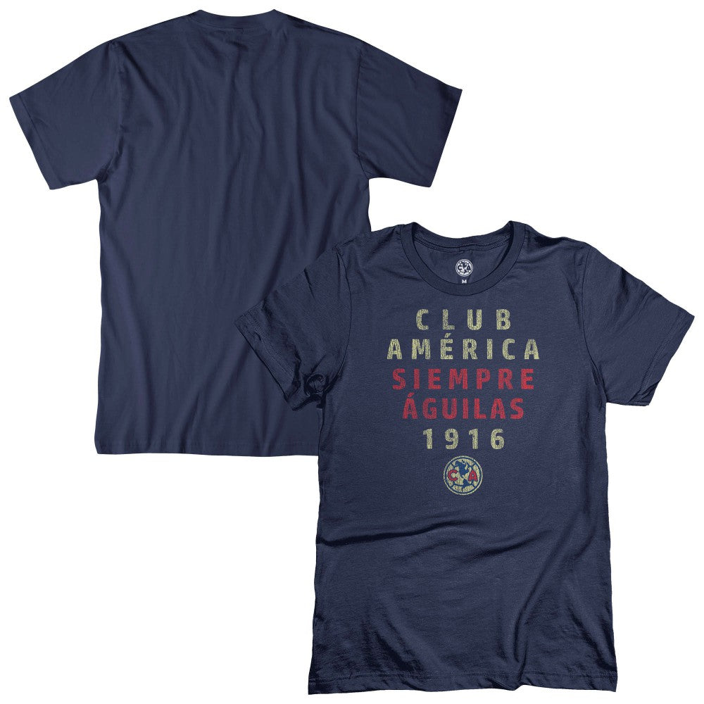 Club America 1863FC Tapered Text T-Shirt Discount - Navy