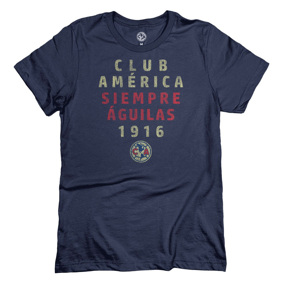 Club America 1863FC Tapered Text T-Shirt Discount - Navy