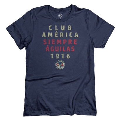 Club America 1863FC Tapered Text T-Shirt Discount - Navy