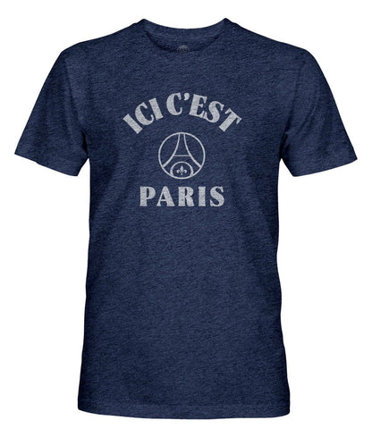 Paris Saint-Germain 1863FC Team Arch Vintage Tri-Blend T-Shirt on sale - Navy