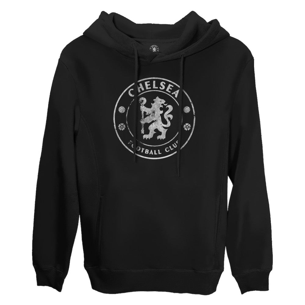 Chelsea 1863FC Monochrome Badge Fleece Pullover Hoodie on sale - Black