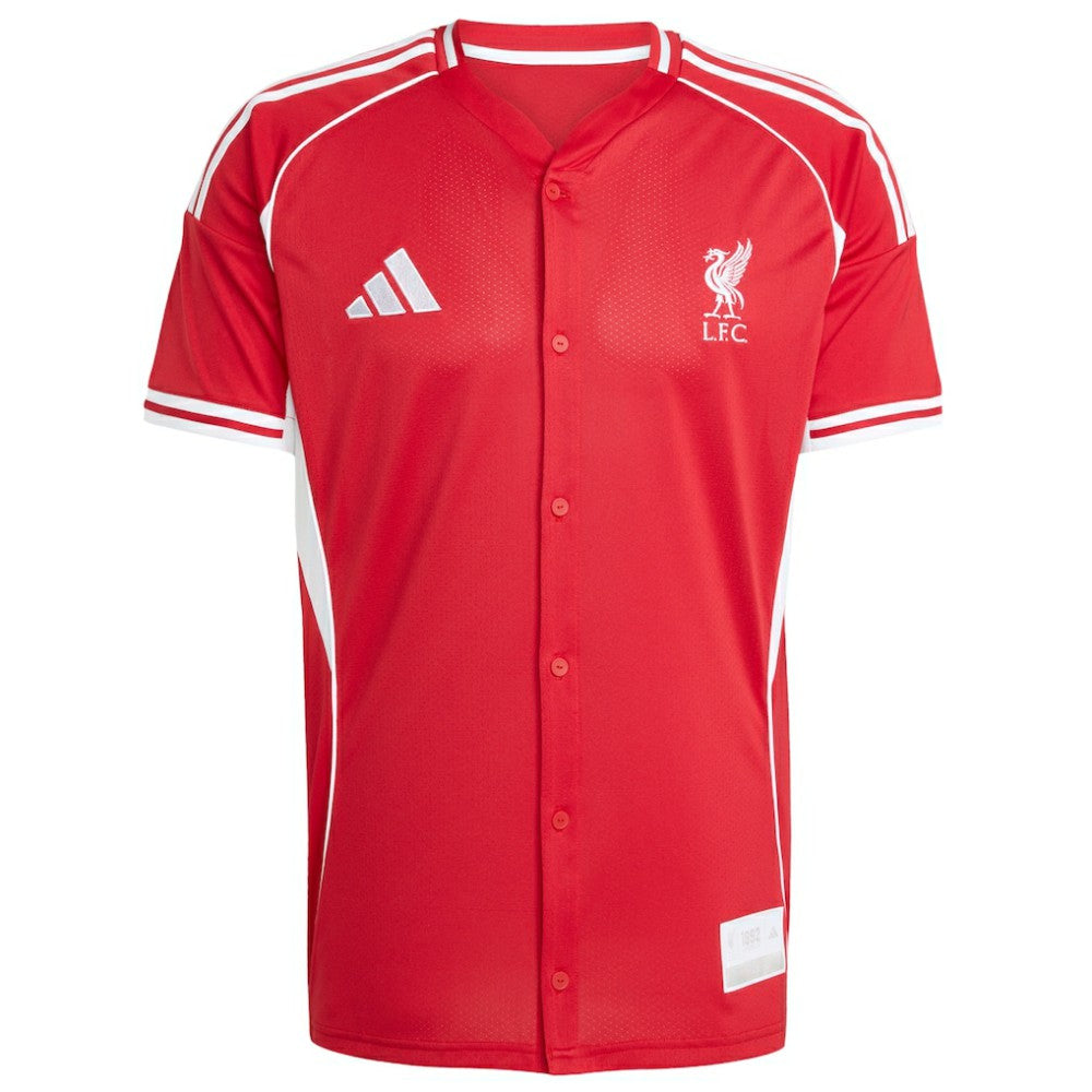 Liverpool Full-Button Baseball Jersey Discount - Red