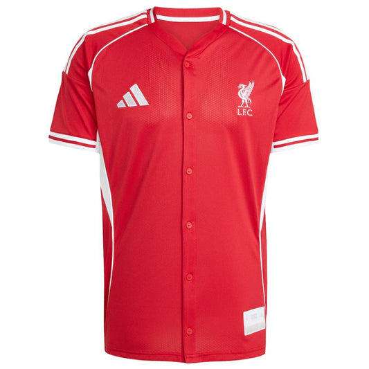 Liverpool Full-Button Baseball Jersey Discount - Red
