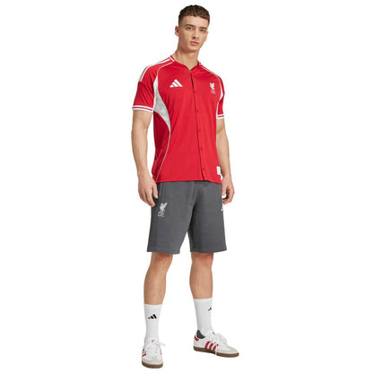 Liverpool Full-Button Baseball Jersey Discount - Red