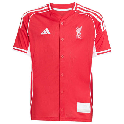 Liverpool Youth Full-Button Baseball Jersey Discount - Red