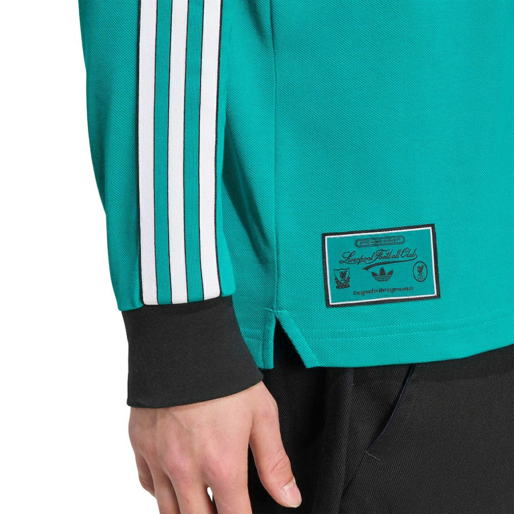 Liverpool Terrace Icons Long Sleeve Polo Discount - Green